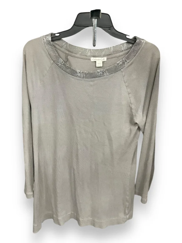 Top Long Sleeve By Coldwater Creek In Grey, Size: L