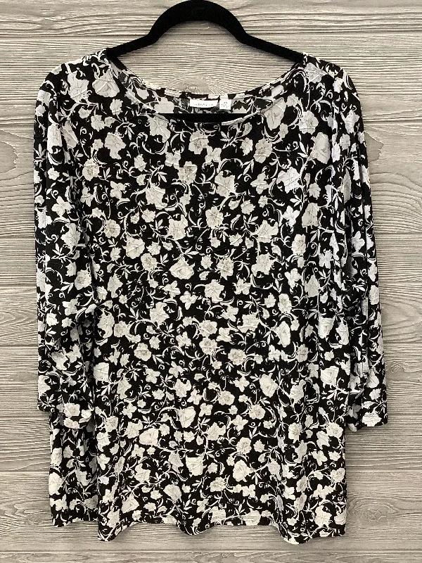 Top Long Sleeve By Croft And Barrow In Floral Print, Size: 2x