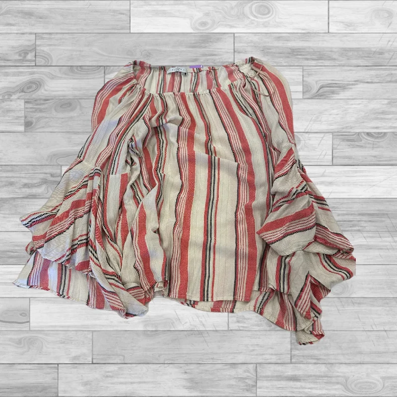 Top Long Sleeve By Fever In Striped Pattern, Size: L