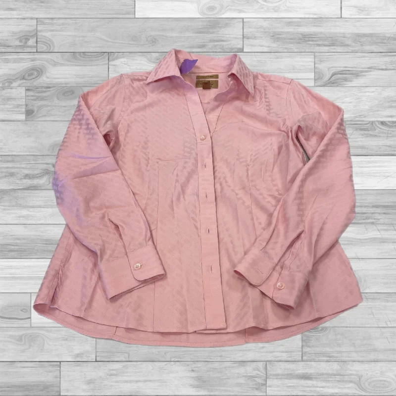 Top Long Sleeve By Investments In Pink, Size: 4petite