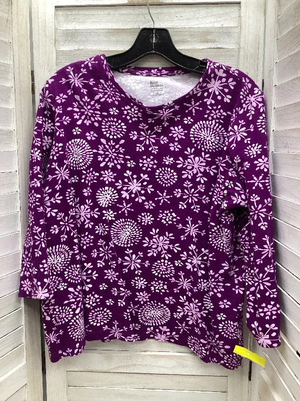 Top Long Sleeve By Kim Rogers In Purple, Size: M