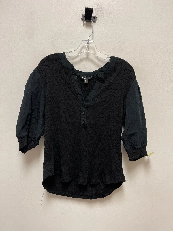 Top Long Sleeve By Lauren By Ralph Lauren In Black, Size: Xl