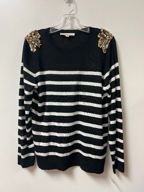 Top Long Sleeve By Loft In Striped Pattern, Size: L