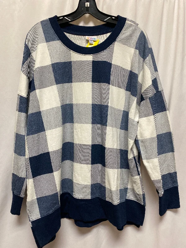 Top Long Sleeve By Lularoe In Navy, Size: Xl