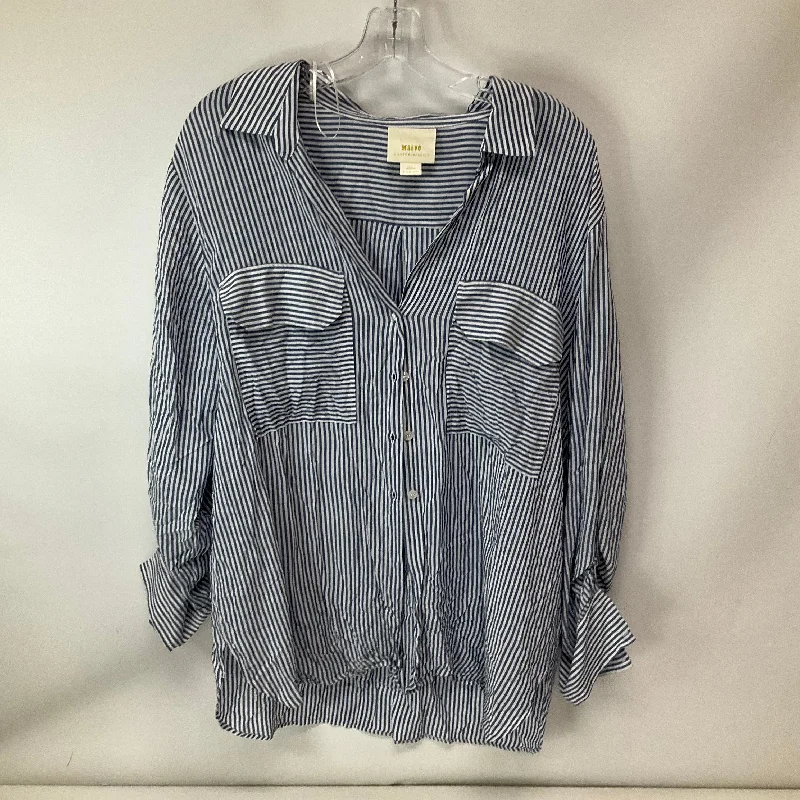 Top Long Sleeve By Maeve In Blue, Size: Xl