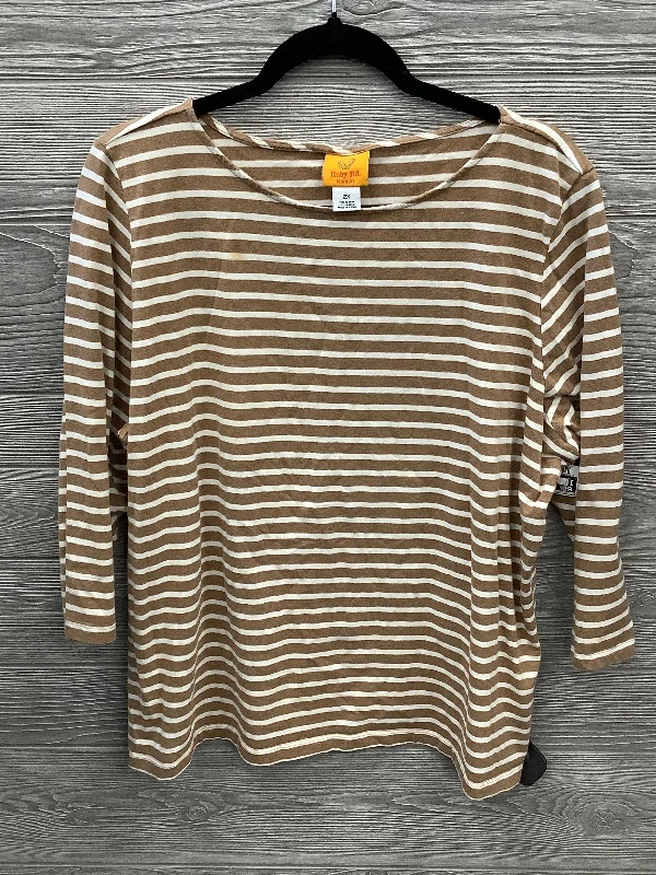 Top Long Sleeve By Ruby Rd In Striped Pattern, Size: 2x