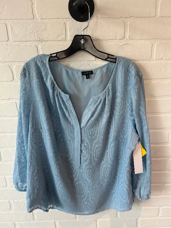 Top Long Sleeve By Talbots In Blue, Size: Xl