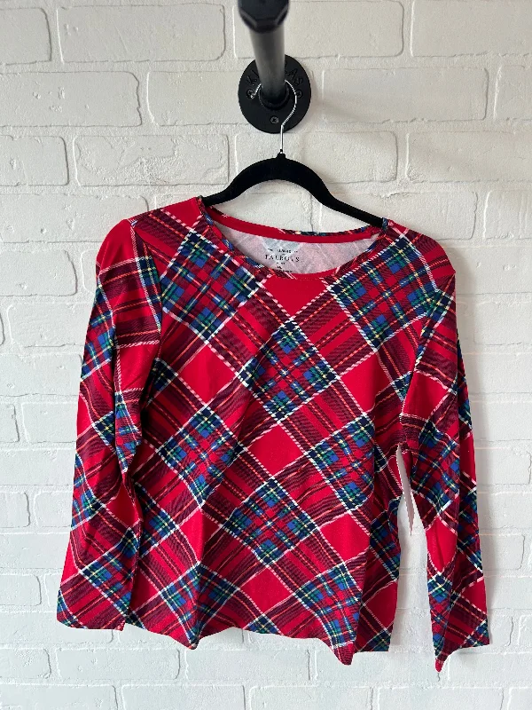 Top Long Sleeve By Talbots In Red, Size: Mp