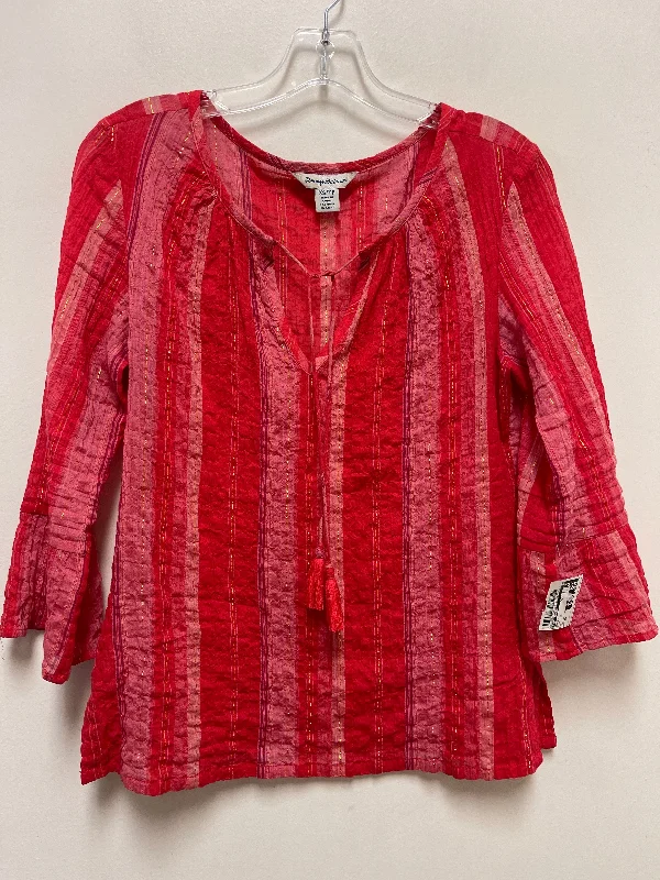 Top Long Sleeve By Tommy Bahama In Pink & Red, Size: Xs