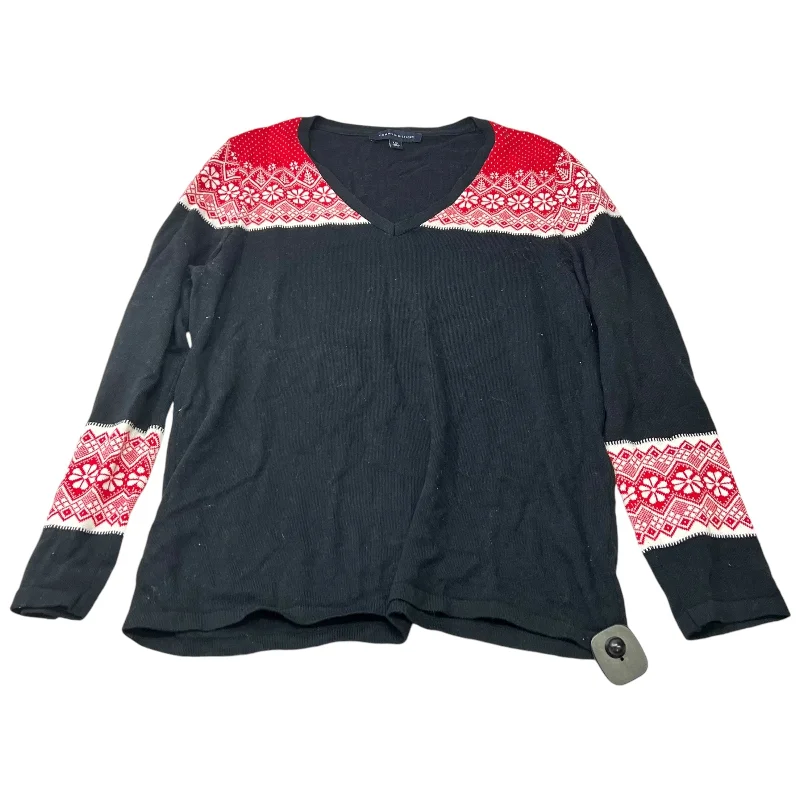 Top Long Sleeve By Tommy Hilfiger In Black & Red, Size: L