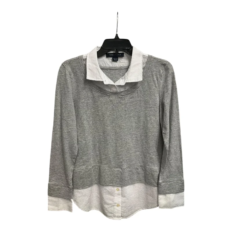 Top Long Sleeve By Tommy Hilfiger In Grey, Size: S