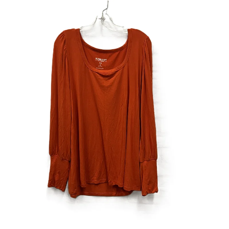 Top Long Sleeve By Torrid In Orange, Size: 2x