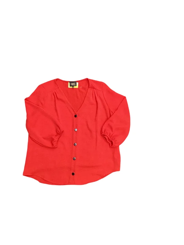 Top Long Sleeve By W5 In Red, Size: M