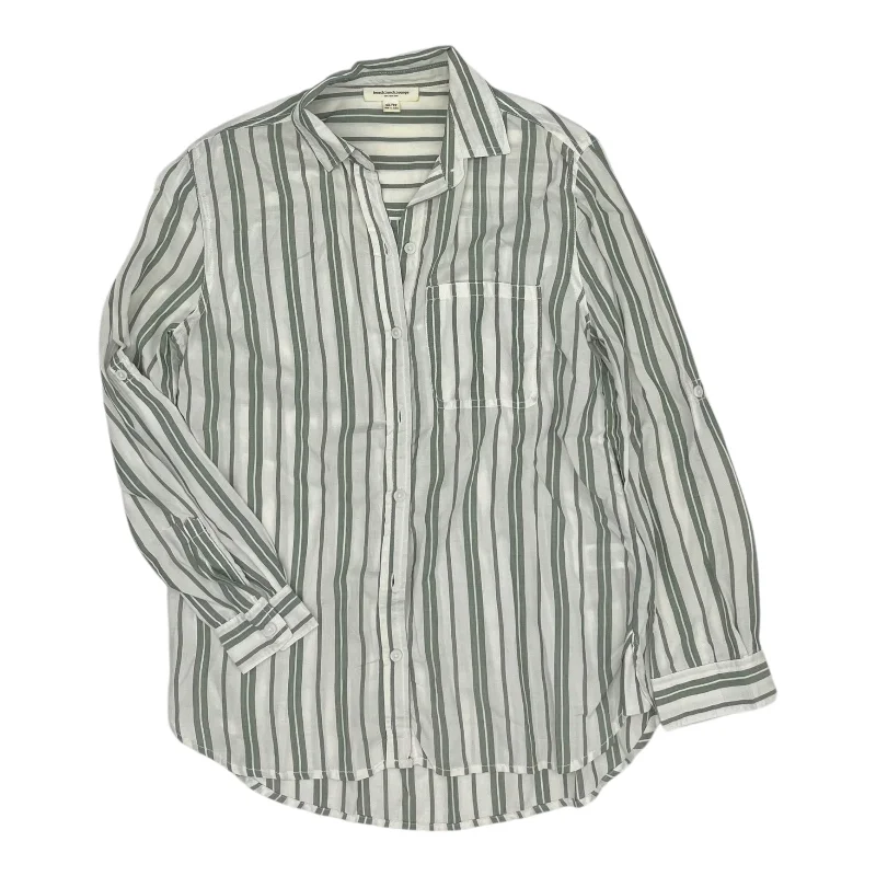 Top Ls By Beachlunchlounge In Green & White, Size:Xs