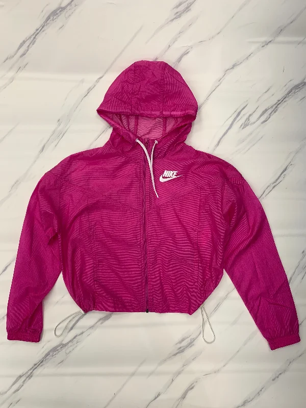 Athletic Jacket By Nike Apparel In Pink, Size: M